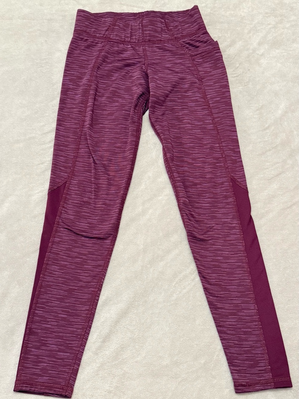 Champion Girl Leggings Medium 7/8 Purple Athletic Activewear Pocket Stretch Pant